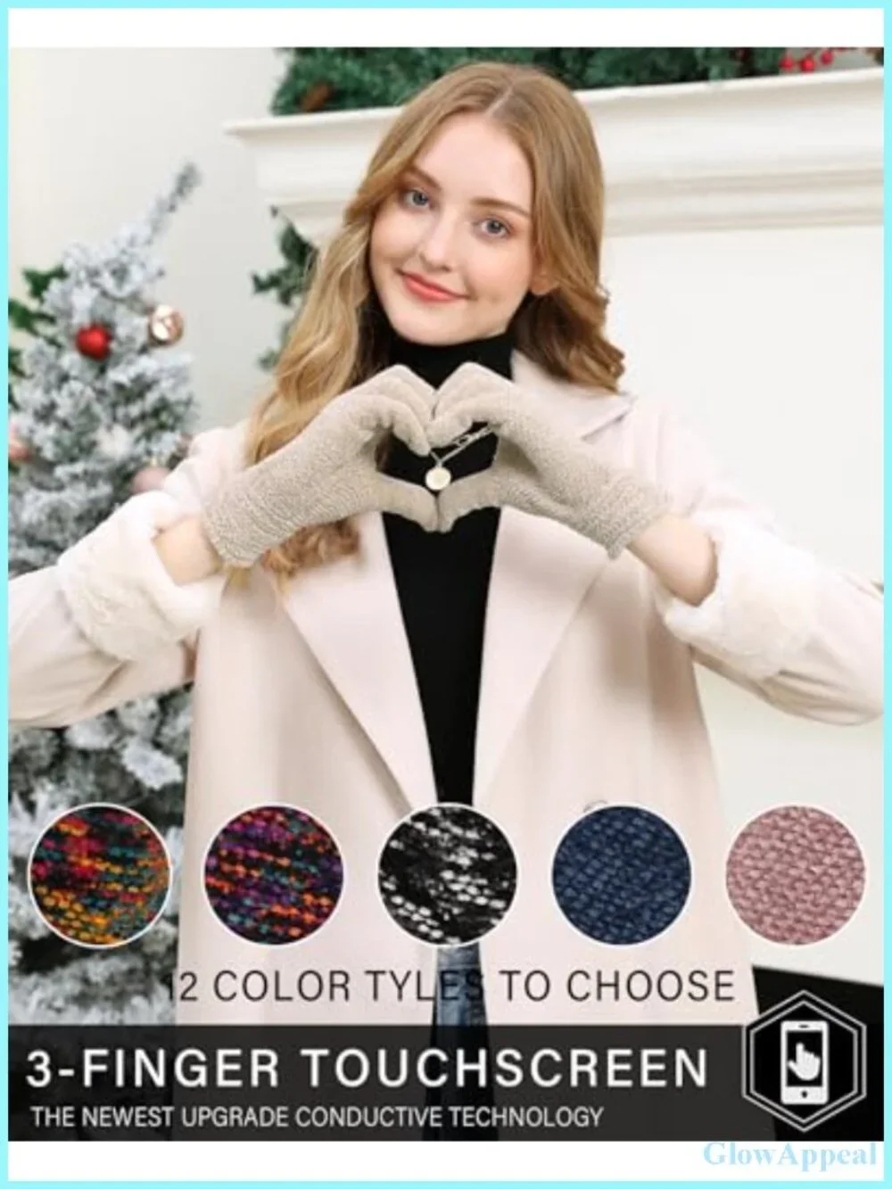 Women's Winter Touchscreen Gloves Chenille Warm Knit Gloves Cold Weather